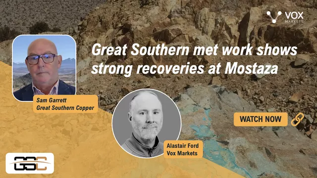 Great Southern met work shows strong recoveries at Mostaza